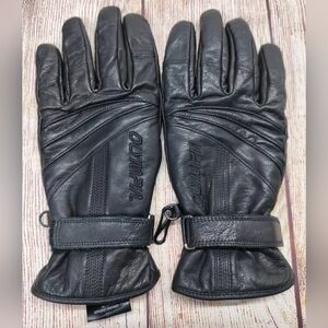 Olympia 181 Monsoon Womens Leather Motorcycle Gloves-Black- Size SMALL